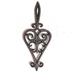 Vintage J.Z.H. Cast Iron Trivet – 1952 Teardrop T-18 – Hand-Painted – MCM